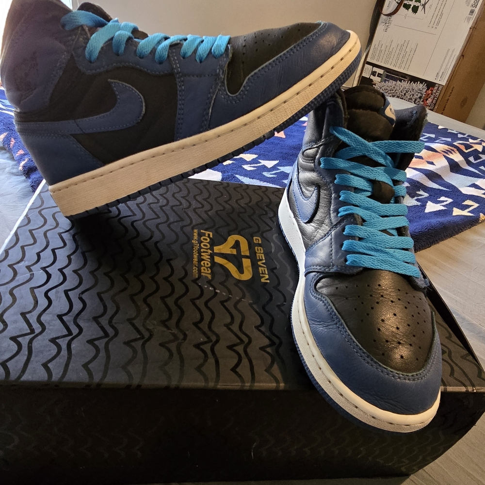 Nike Air Jordan 1 Retro High OG Dark Marina Blue Black GS Size 5.5 us 575441 404